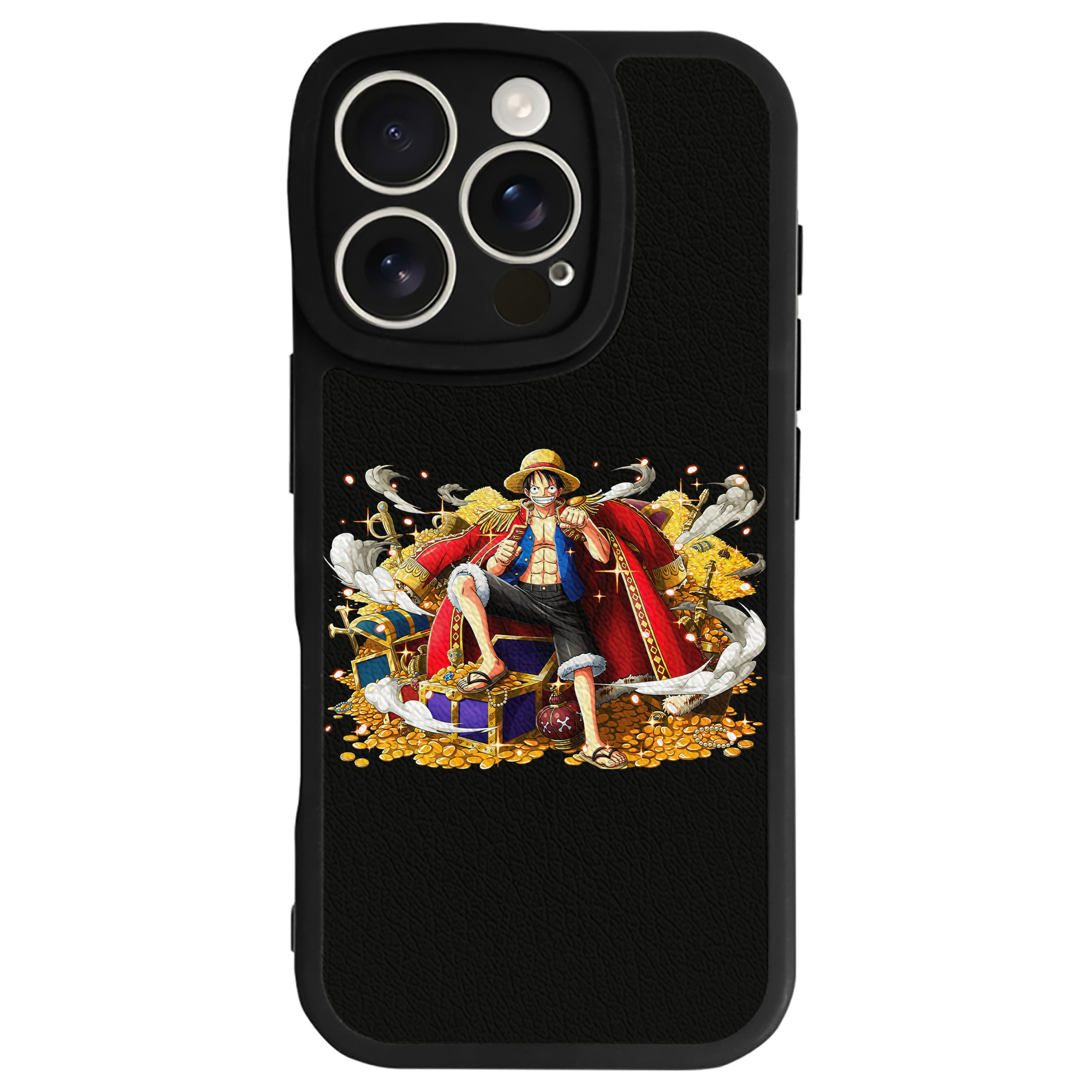 （画像用） ワンピース モンキー・D・ルフィ ONE PIECE Monkey D. Luffy 【iPhone 16シリーズ対応】シリコンスマホケース（レザー調） 材質：シリコン